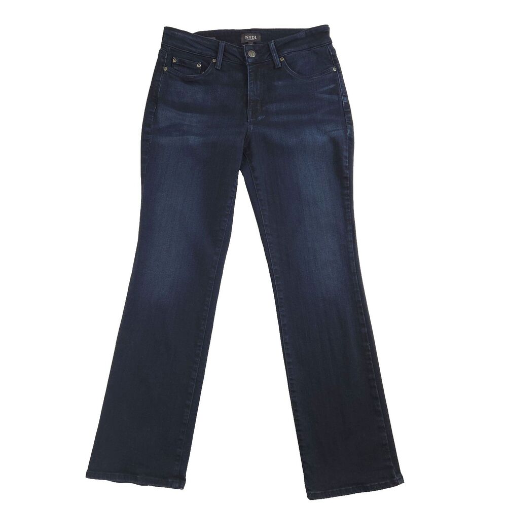 NYDJ Marilyn Straight Leg Jeans Lift tuck 8P Dark Wash Blue Stretch